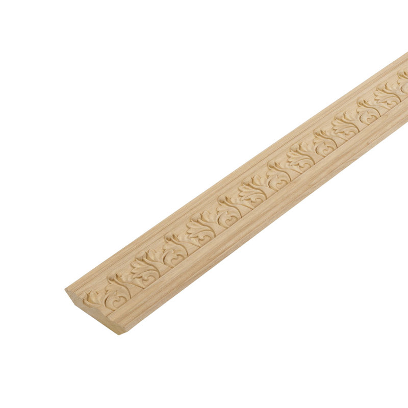 Moulure couronnée en bois d'acanthe, 94,5 po x 1,2 po x 2,4 po, Aulne