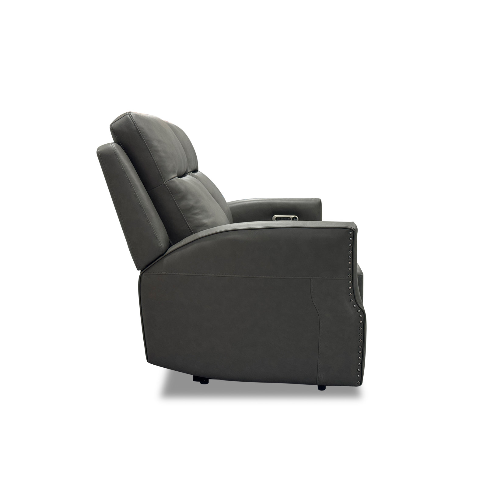 Henri Power Reclining Loveseat With Power Headrests & Lumbar, Gray