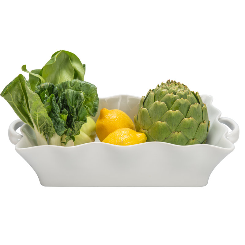 BIA Cordon Bleu White Wavy 3 Quart Rectangular Handled Baker