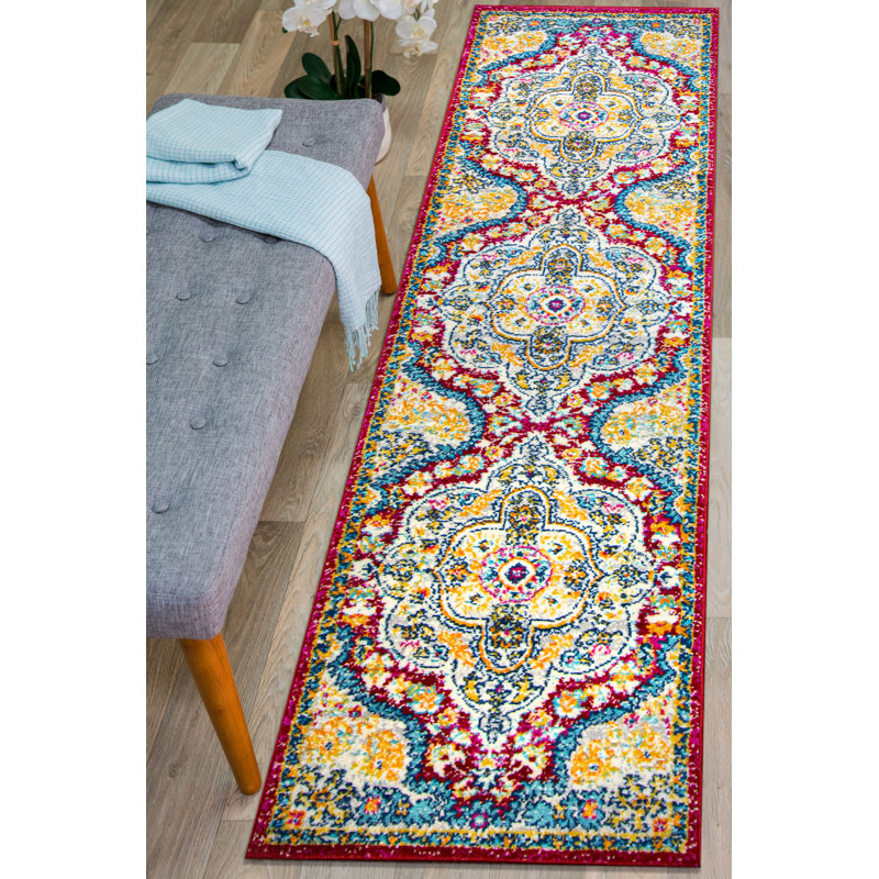 Tapis oriental rouge Furtado, Tapis de couloir de 2 pi x 7 pi