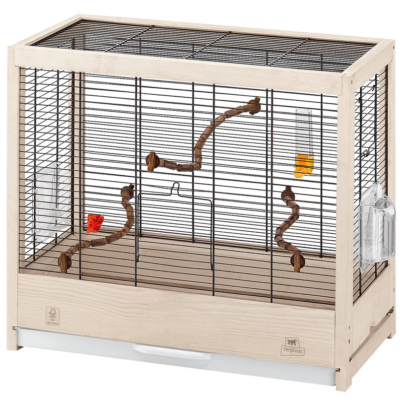 50cm Wood Flat Top Table Top Bird Cage with Stand