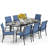 Emy 8 - Person Patio Dining Set with Extendable Rectangular Table