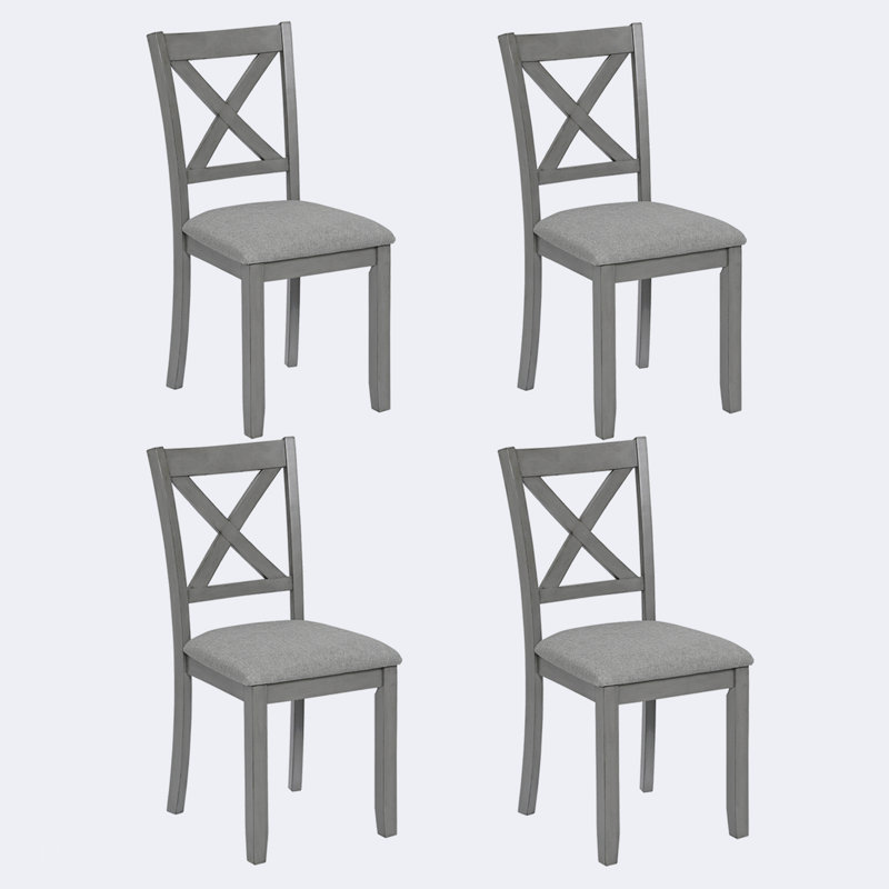 Dining Chairs Only, Wooden Dining Chairs Set of 4, Kitchen Chair with Padded Seat, Upholstered Side Chair for Dining Room, Living Room