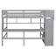 Lit mezzanine double avec bureau en gris - votre chambre à coucher comme espace de travail confortable et tablettes de rangement créent un espace fonctionnel-527821001