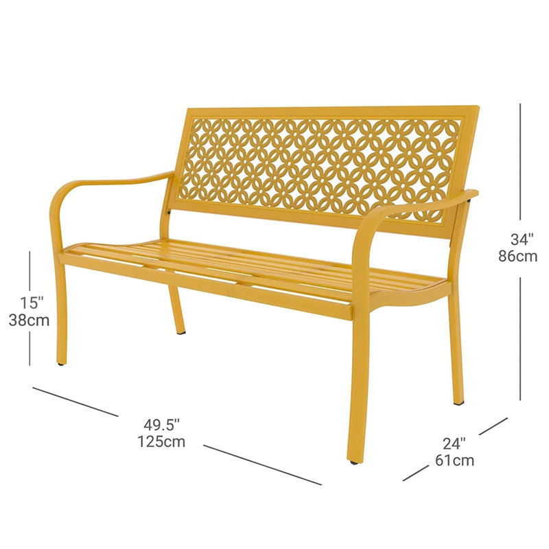Banc d'extérieur pour patio, Jaune
