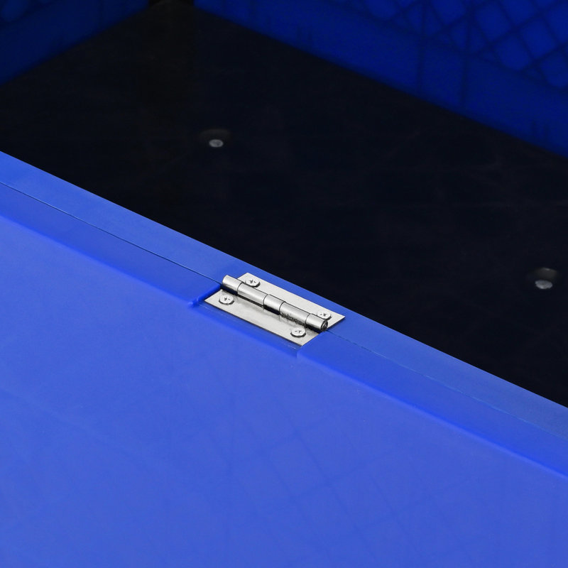 Contenant en vrac pliable avec portes, capacité de 600 lb, bleu, empilable pour 4 piles de hauteur, contenant de 31,7 po de largeur - accès facile, profondeur 39,27 po