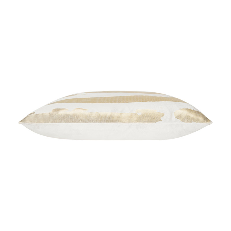 Striped Velvet Throw Pillow, Ivory