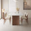 Table de salle à manger avec plateau en pierre de luxe moderne et pieds en chêne-750263439