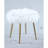 Bright White Faux Fur With Gold Leg Blends Distinguishable Rose Presentings