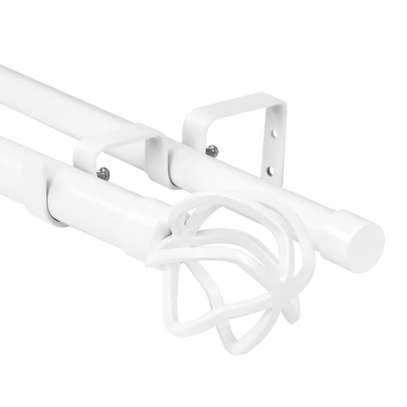 Tringle à rideaux double Cottrill, H 1 po x l 120 po x P 1 po, Blanc