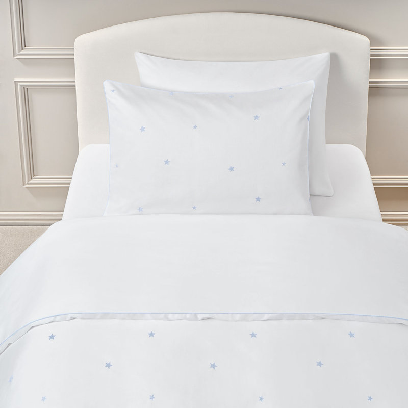 Ensemble de lit simple brodé étoiles bleues