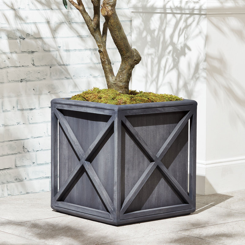 Metal Planter, 22" H x 20" W x 20" D