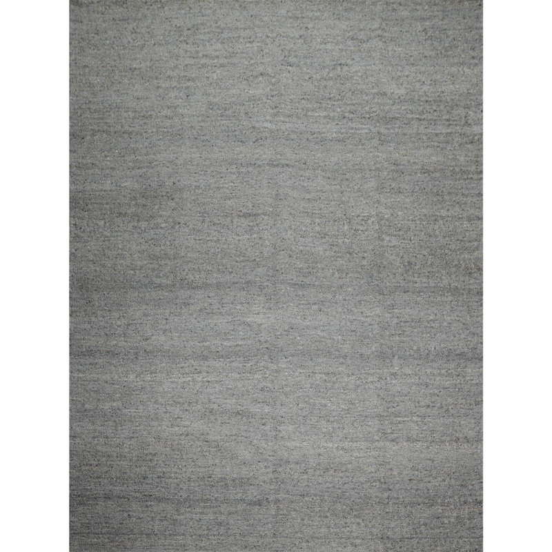 Tapis bleu sarcelle en laine tissé à plat à la main Ailie Modale, Rectangle de 10 pi x 14 pi