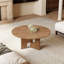 Table basse 31,5 "ronde en placage de bois de frêne rustique pour petit salon