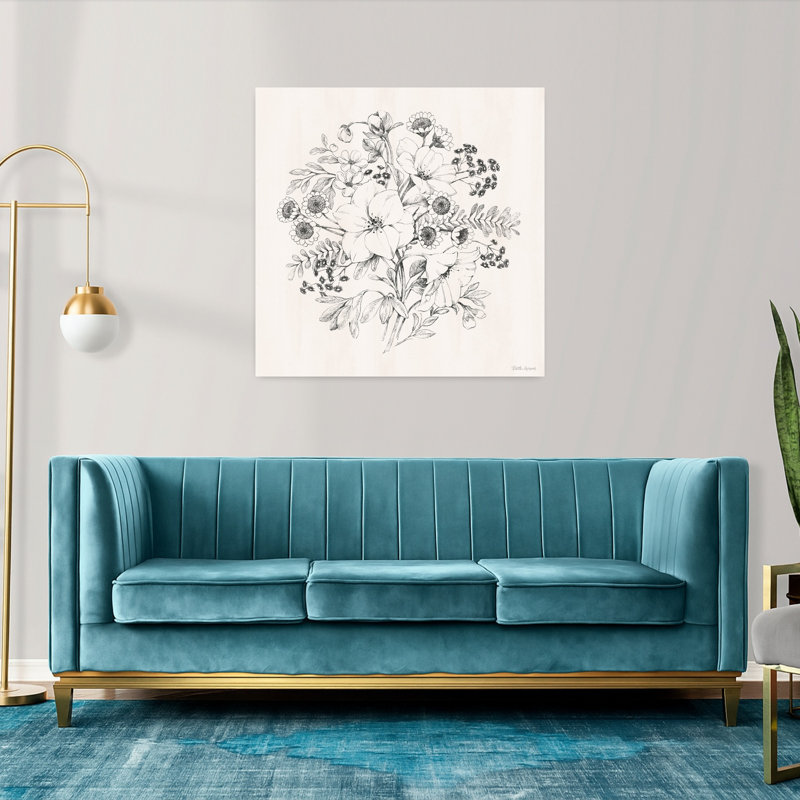 Art floral contemporain Flora Toile, H 36 po x l 36 po