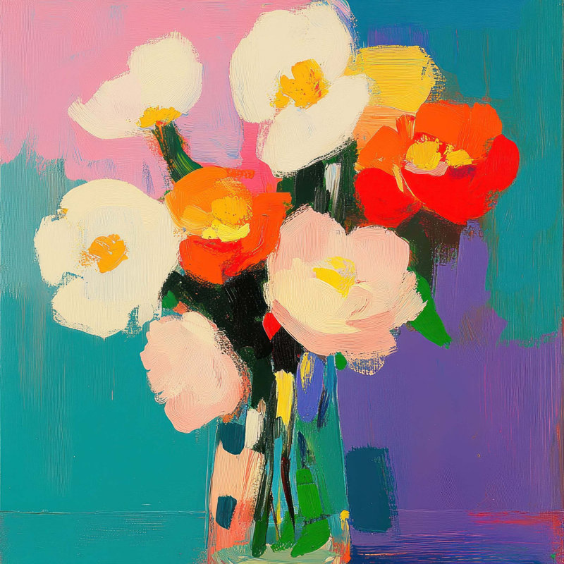 Colorful Blossoms 1 - Unframed, Large