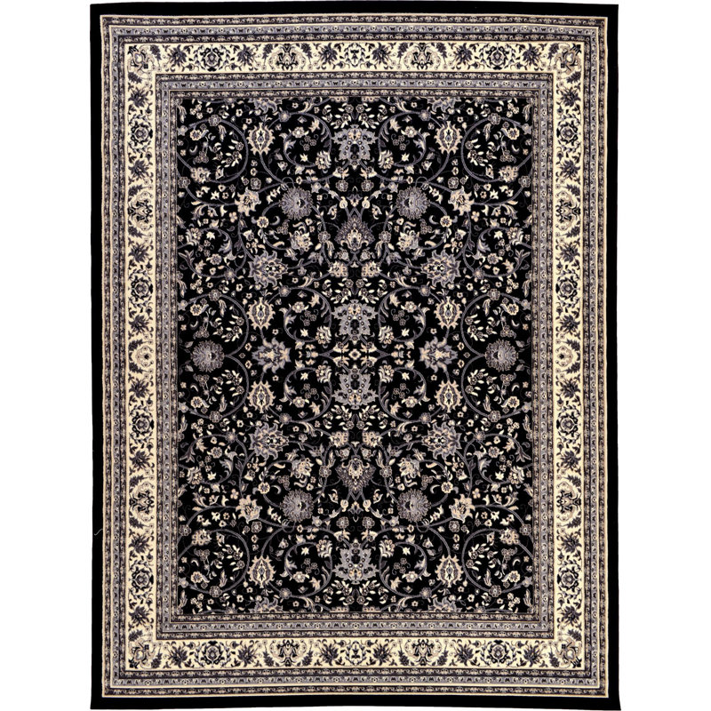 Tapis bourgogne Bhatari, Rectangle 9 pi x 12 pi, Black