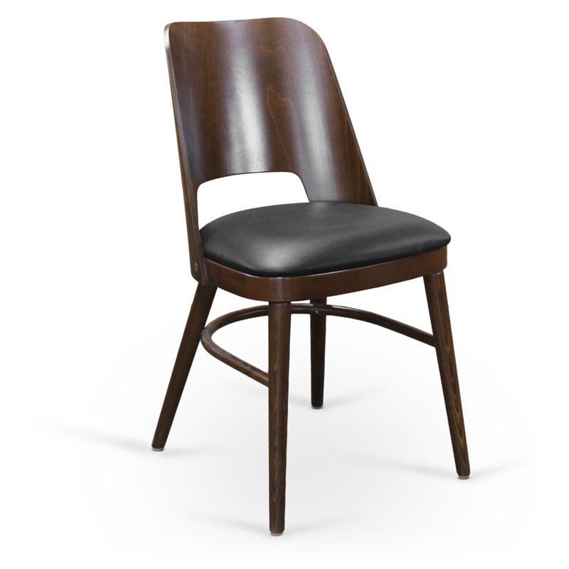 43 Wood Back Side Chair, Gray, Walnut