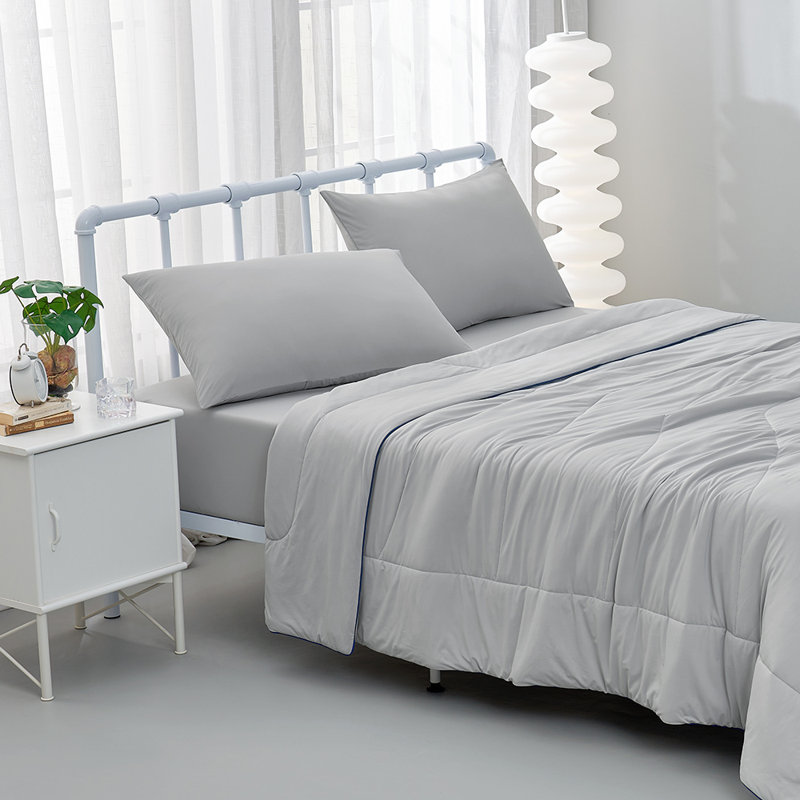 Ensemble de draps en nylon Cooling, Très grand drap-housse avec 2 taies d'oreiller., Mauve