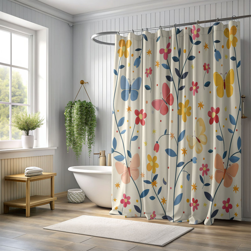 Heart Flutter - Premium Shower Curtain, 74" H x 71" W