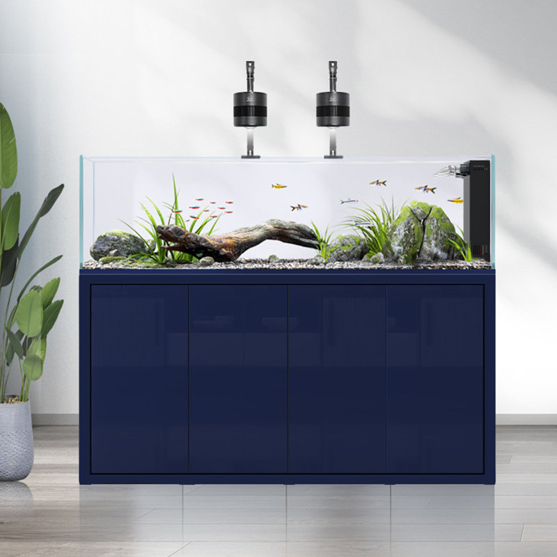 Réservoir d'aquarium rectangulaire simple et moderne Eco, 110 gallons (H 51,1 po x l 68,9 po x P 23,6 po), Bleu marine