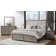 Ennesley Gray Wood Bedroom Set With Upholstered Panel Queen Bed, Dresser, Mirror, 2 Nightstand, And Chest