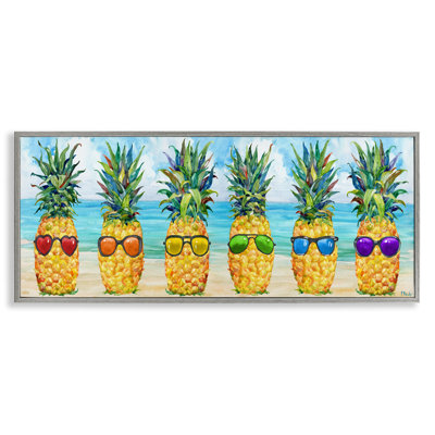 «Rainbow Beach Pineapples», art de la giclée encadrée par Paul Brent