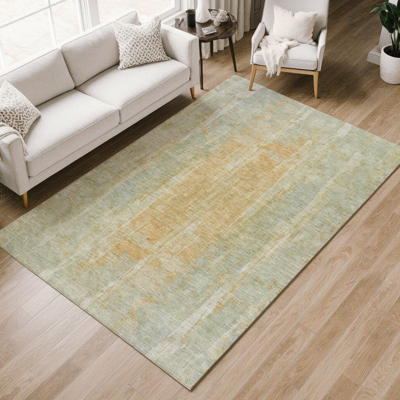 Tapis abstrait lavable à la machine intérieur / extérieur ACN2309 Chantille, Rectangle 10 pi x 14 pi