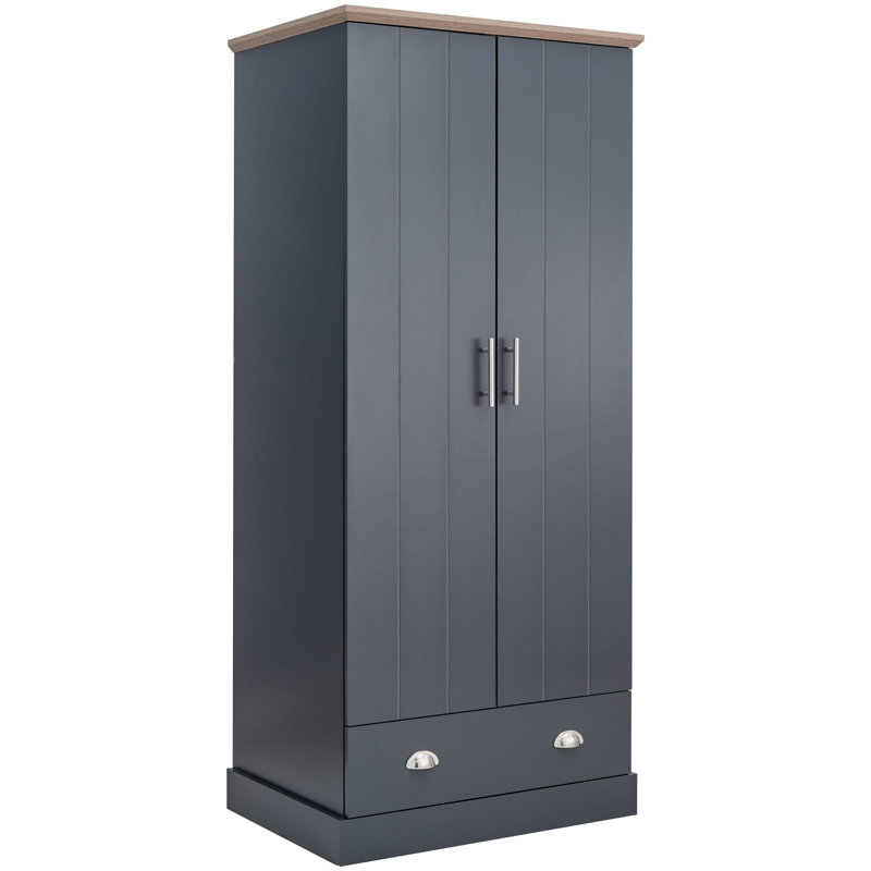 Brielle 2 Door Manufactured Wood Wardrobe, Dark Gray
