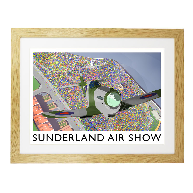 Sunderland Air Show 2 - Print, 30cm H x 40cm W x 3cm D, Oak Framed