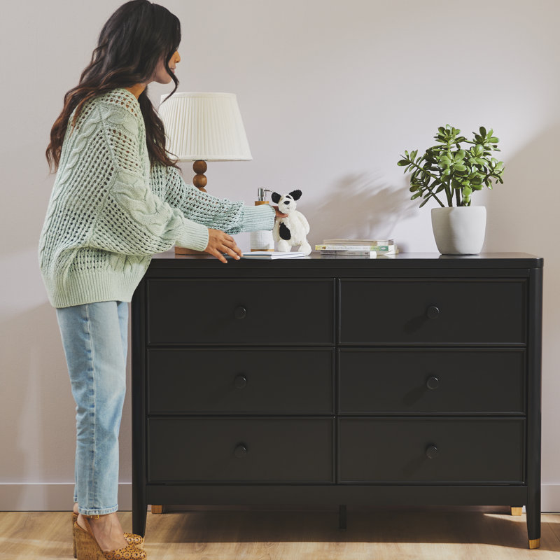 Little Seeds Aster 6-Drawer Dresser, Black