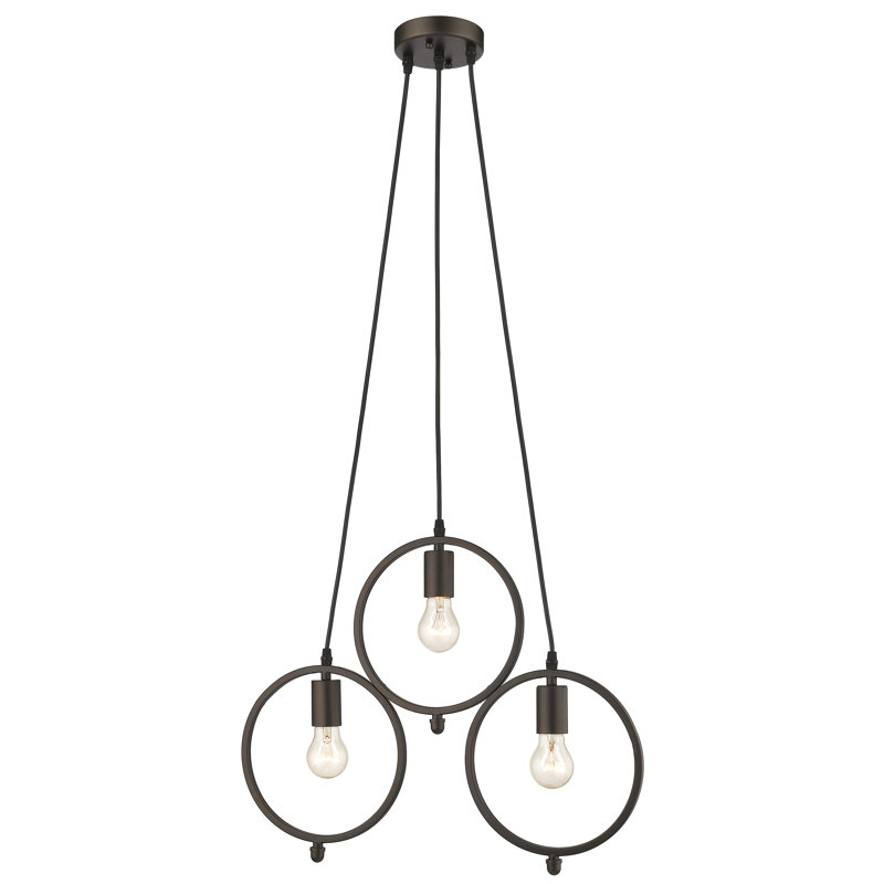 Luminaire suspendu géométrique 3 lumières grappe Marblehead