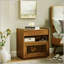 Table de chevet moderne Mid-Century avec station de charge, 2 tiroirs et tablette ouverte pour un rangement et une commodité améliorés-1807688254