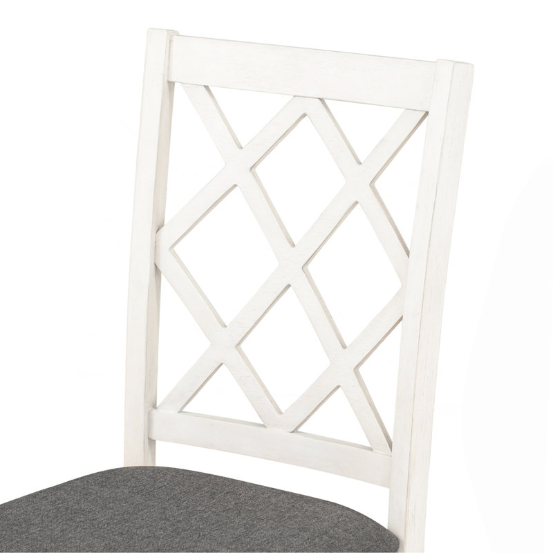 Ensemble de table de salle à manger 5 pièces, Brun, Blanc / Gris