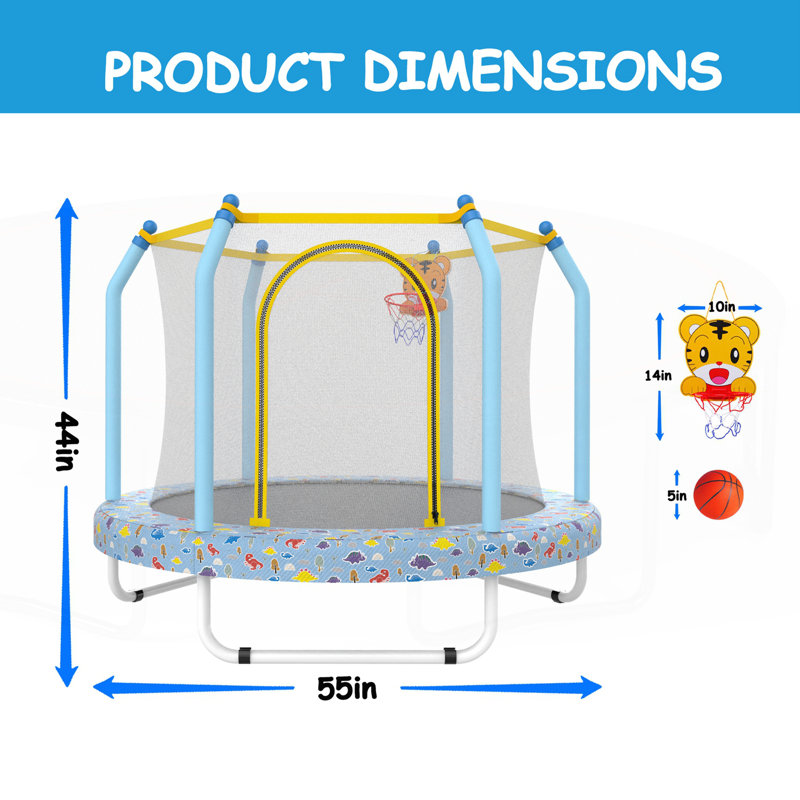 Trampoline polyvalent pour enfants avec caractéristiques de sécurité et rebondissements amusants
