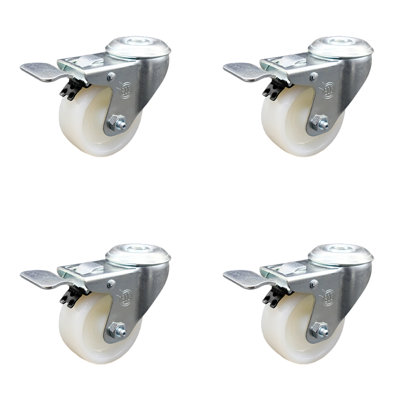 Nylon Wheel Swivel Bolt Hole Set with Total Lock Brake