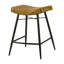 Tabouret de bar rembourré en cuir brun clair (ensemble de 2)-1170199045-1170199096