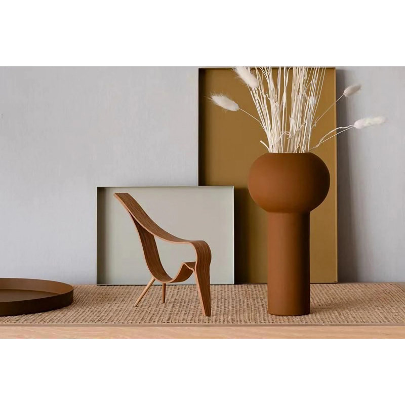 Creath Ceramic Table Vase, Tan, 13cm H x 27cm W x 3cm D