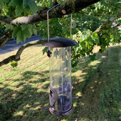 Geo Metal Hanging Tube Bird Feeder