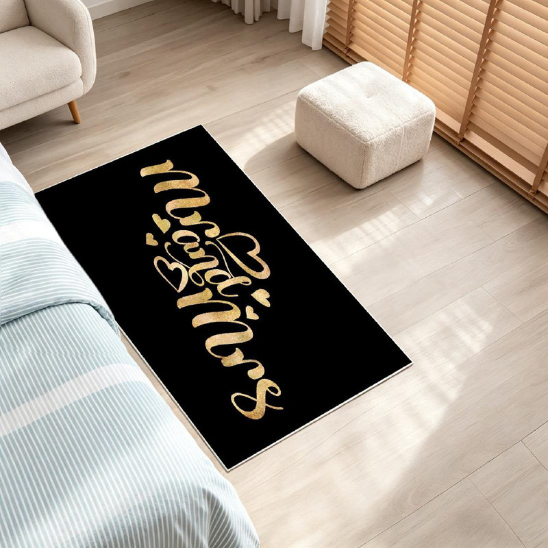 Tapis noir lavable à la machine Valentin