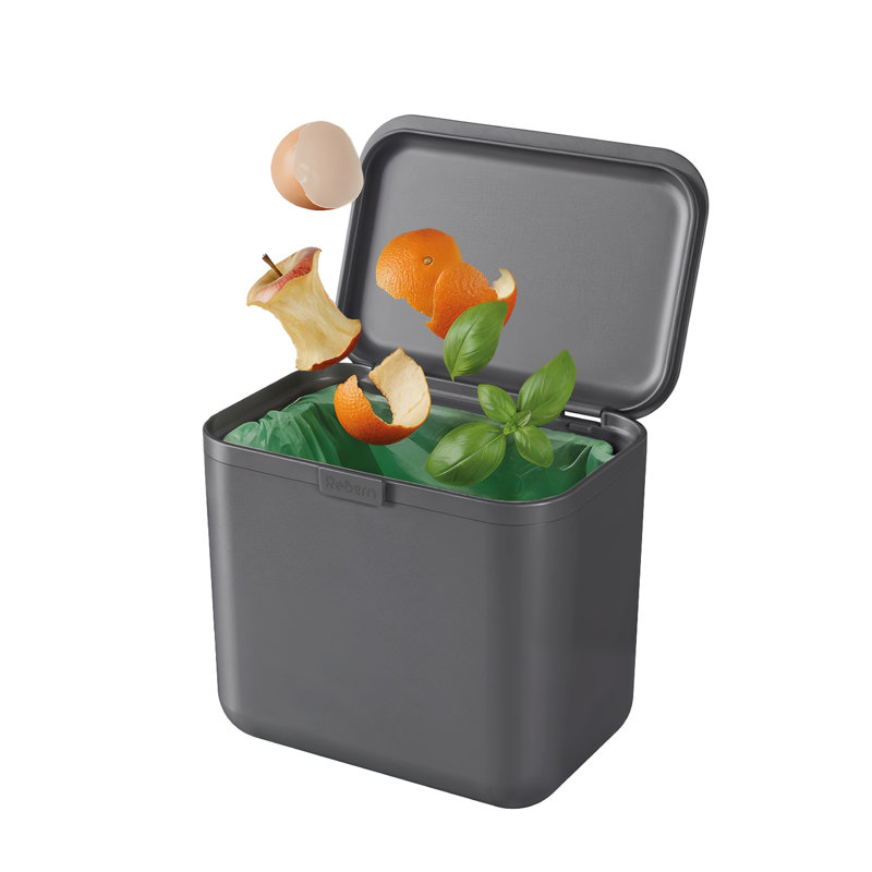 Recycled Food Waste Bin - Made in UK, Dark Grey