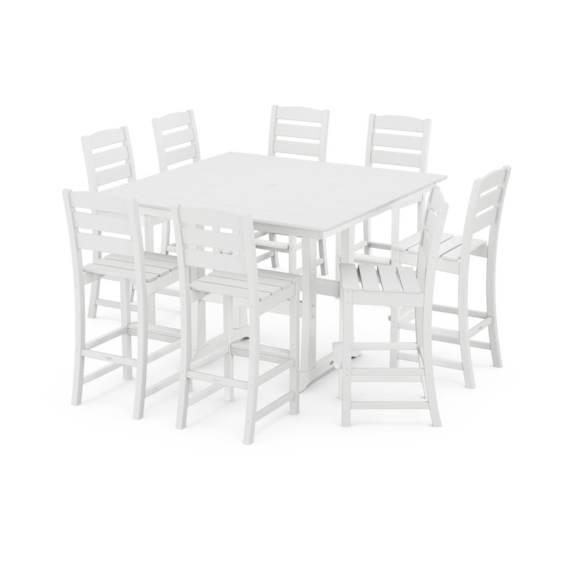 Lakeside 9-Piece Bar Side Chair Set, White