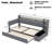 Twin Size Upholstered Daybed with Trundle, Storage Footstool, Shelves, USB Charging & LED Light, Grey-1365950936-1365950938