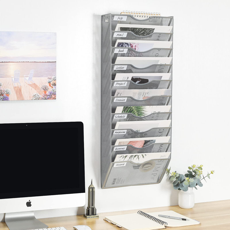 Metal File Organiser, Silver