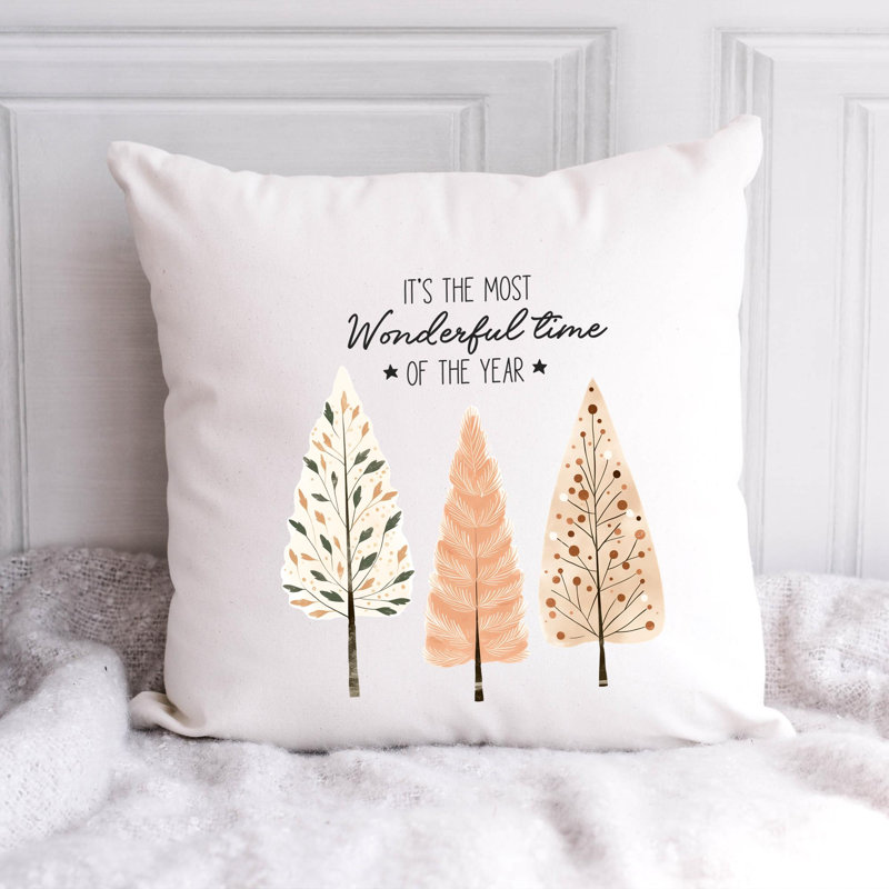 05_Hygge_Christmas_tree Reversible Throw Pillow, 16" x 16"