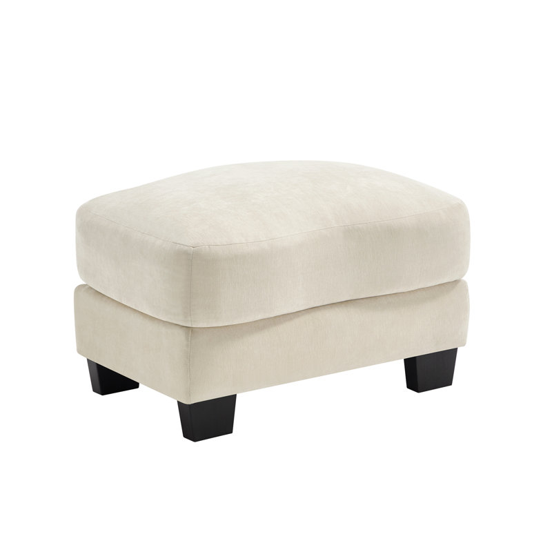 Repose-pieds beige classique en tissu chenille, Beige