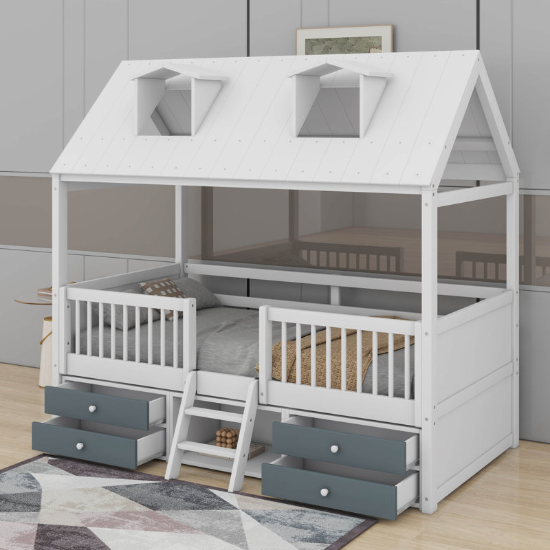 Lit en bois, Lit simple, Blanc