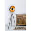 Lampe sur pied 1 lumière en métal noir avec abat-jour intérieur en feuille d'or-2131556001-2131556000