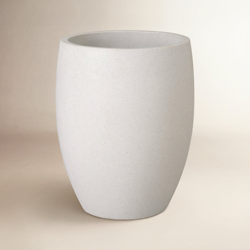 Pot à fleurs en ciment Efkea, H 27 po x l 22 po x P 22 po, Blanc