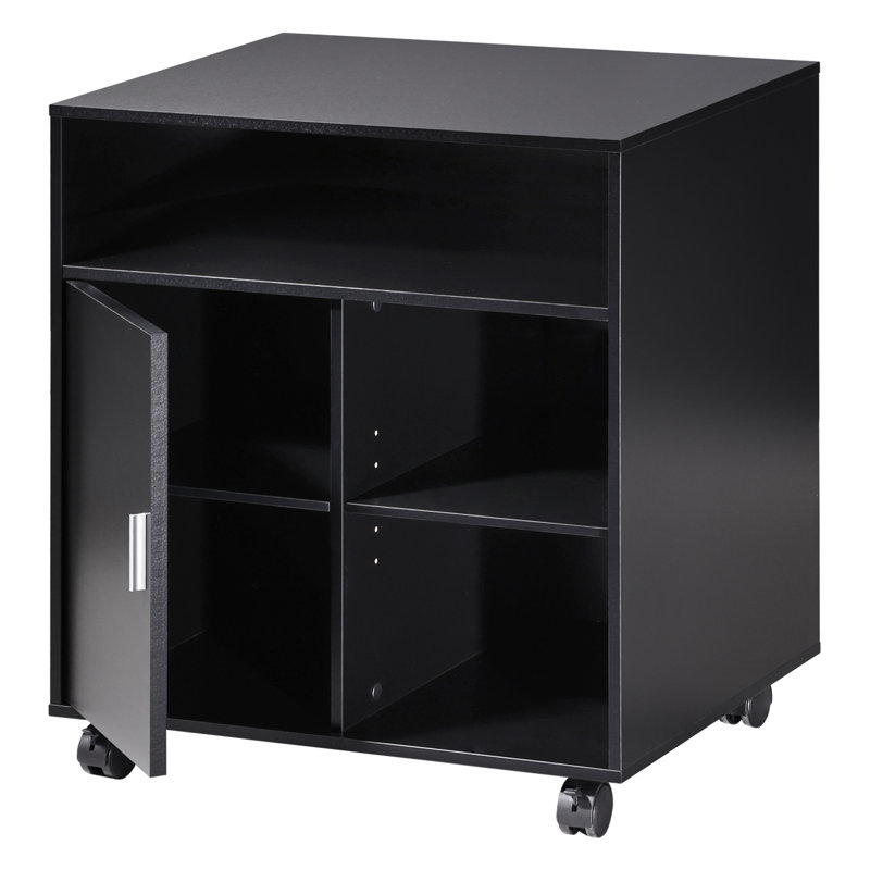 Haile 23.6'' Wide 5 - Shelf Storage Cabinet, Black